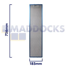 Uniwersalny filtr siatkowy do okapu kuchennego, długość boku uchwytu 185 mm, długość boku zwykłego 756 mm, pasuje do Elica