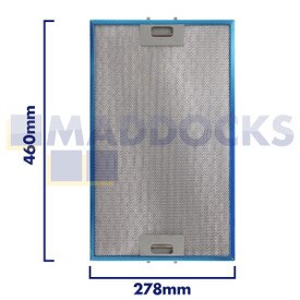 Uniwersalny filtr siatkowy do okapu kuchennego, długość boku uchwytu 278mm, długość boku zwykłego 460mm, pasuje do Candy, Hoover, Elica