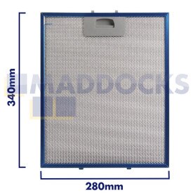 Uniwersalny filtr siatkowy do okapu kuchennego, długość boku uchwytu 280 mm, długość boku zwykłego 340 mm, pasuje do Teka