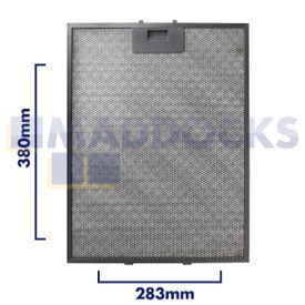 Uniwersalny filtr siatkowy do okapu kuchennego, długość boku uchwytu 283mm, długość boku zwykłego 380mm, pasuje do BSH