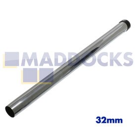 Uniwersalna chromowana rura przedłużająca ze stali nierdzewnej z czarnym plastikowym suwakiem do gładkiego montażu (500 mm x 32 mm)