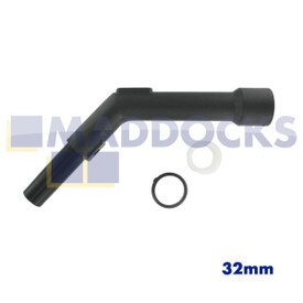 Uniwersalny czarny plastikowy uchwyt pistoletowy z wygiętą końcówką Clickfitting do Electrolux, Dirt Devil, Nilfisk, Numatic, Vax itp. (32 mm)