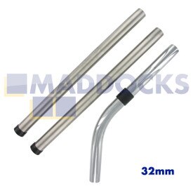 Uniwersalny zestaw zagiętych końcówek i rur przedłużających ze stali chromowanej do mocowania ciernego (32 mm)