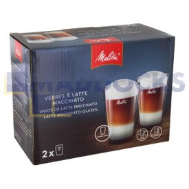 Oryginalne oryginalne szklane latte macchiato Melitta o podwójnych ściankach (opakowanie 2 szt., 300 ml)