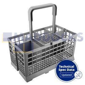 Uniwersalny szary kosz na sztućce Bosch, Hotpoint, Neff, Siemens, Smeg (240mm x 135mm x 125mm)