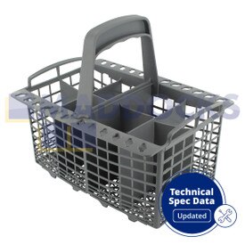 Oryginalny oryginalny Ariston AFA, LSV; Creda IDI, IDV; Hotpoint BFI, BFV, DW; Indesit Seria DI, DV, IDL Uniwersalny szary plastikowy 8-komorowy kosz na sztućce z uchwytem