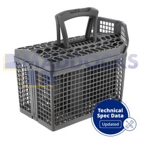 Oryginalny oryginalny AEG, Electrolux, Zanussi Uniwersalny ciemnoszary plastikowy 6-komorowy kosz na sztućce z uchwytem (150mm x 280mm x 250mm)