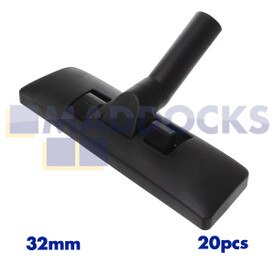 Uniwersalna, pakowana luzem, 20x czarna, plastikowa, podwójna dysza podłogowa z podwójnym pedałem i przedłużonym kolankiem (32 mm x 300 mm) (1 opakowanie 20 sztuk)