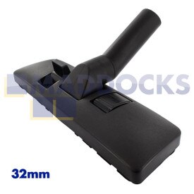 Uniwersalna czarna plastikowa dysza podłogowa z podwójnym pedałem i przedłużonym kolankiem (32 mm x 300 mm)