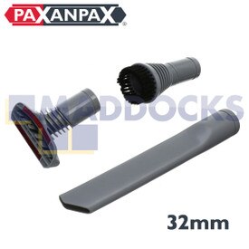Uniwersalna szara ssawka do schodów, okrągła szczotka do kurzu i zestaw akcesoriów do szczelinówki (32 mm)