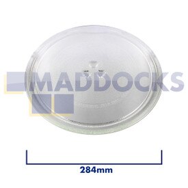 Uniwersalny talerz szklany do mikrofalówki z 6 elementami mocującymi (284 mm)